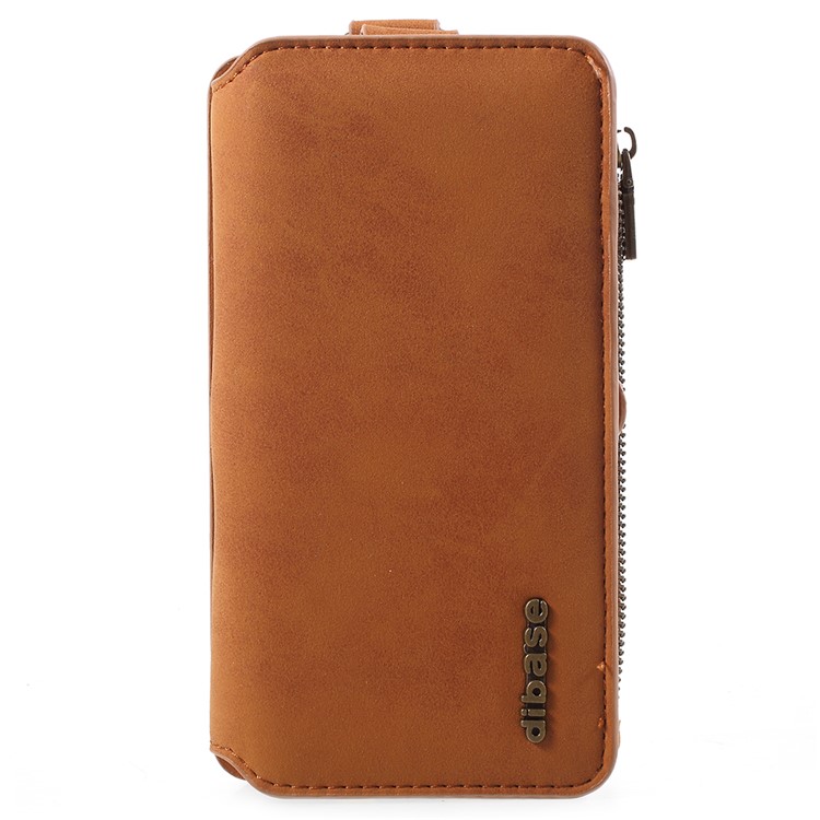 

DIBASE Multi-function Detachable Leather Wallet Phone Shell with Kickstabd for Samsung Galaxy S9 SM-G960 / A8 (2018) - Brown