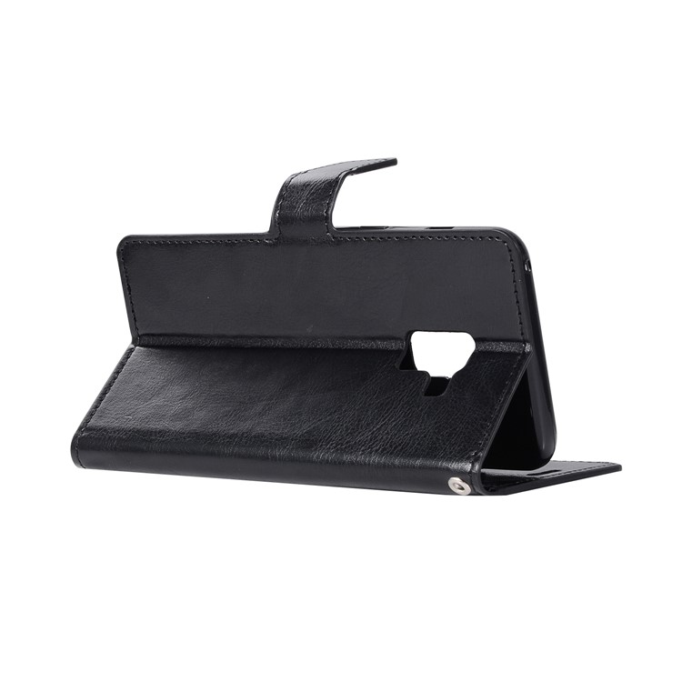 Crazy Horse Wallet Leather Case with Stand for Samsung Galaxy A8 (2018) - Black-5