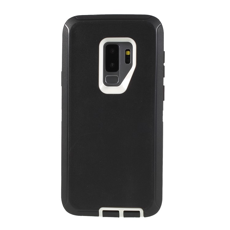 

3-piece Shockproof Drop-proof Dust-proof PC Silicone Hybrid Case for Samsung Galaxy S9+ G965 - Black / White