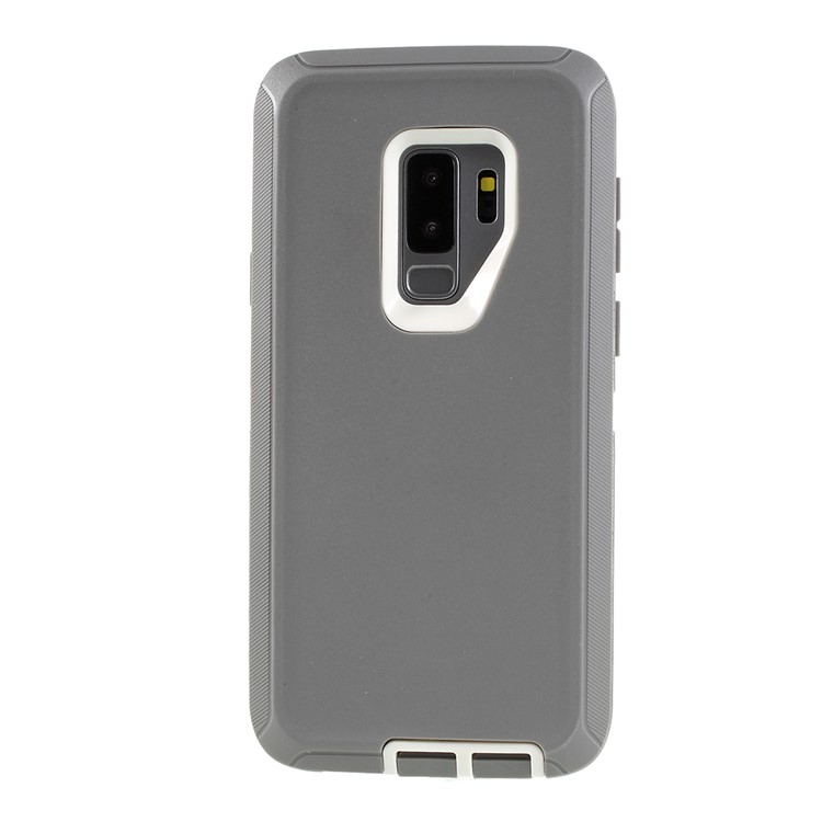 

Shockproof Drop-proof Dust-proof PC Silicone 3-piece Mobile Cover for Samsung Galaxy S9+ G965 - Grey / White