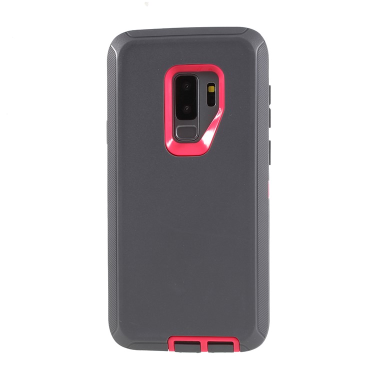 

3-piece Shockproof Drop-proof Dust-proof PC Silicone Cellphone Case for Samsung Galaxy S9+ G965 - Grey / Rose