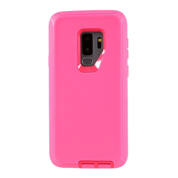 

3-piece Shockproof Drop-proof Dust-proof PC Silicone Hybrid Phone Casing for Samsung Galaxy S9+ G965 - Rose / Red