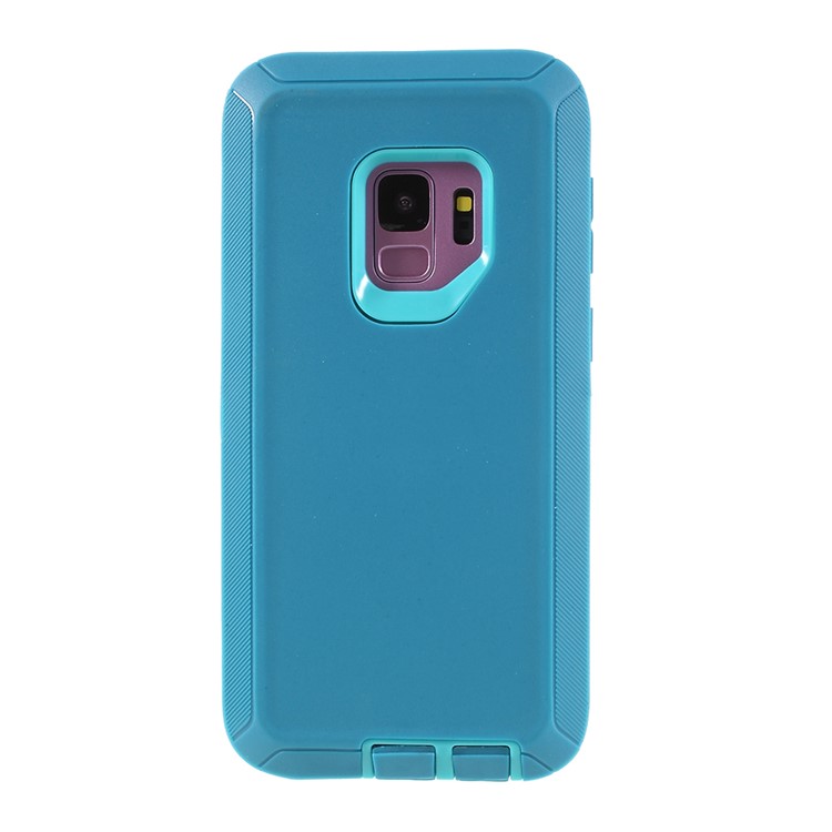 3-piece Shockproof Drop-proof Dust-proof PC Silicone Protector Case for Samsung Galaxy S9 G960 - Blue-1