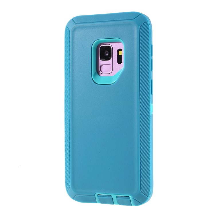 3-piece Shockproof Drop-proof Dust-proof PC Silicone Protector Case for Samsung Galaxy S9 G960 - Blue-2
