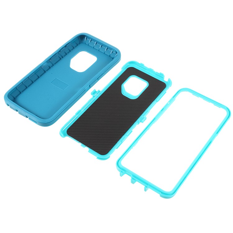 3-piece Shockproof Drop-proof Dust-proof PC Silicone Protector Case for Samsung Galaxy S9 G960 - Blue-4