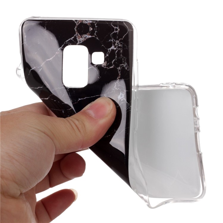IMD Patterned TPU Back Case for Samsung Galaxy A8 (2018) - Black Marble-4
