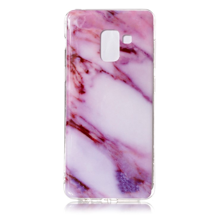 IMD Patterned Soft TPU Case Cover Shell for Samsung Galaxy A8 (2018) - Rose Marble-1