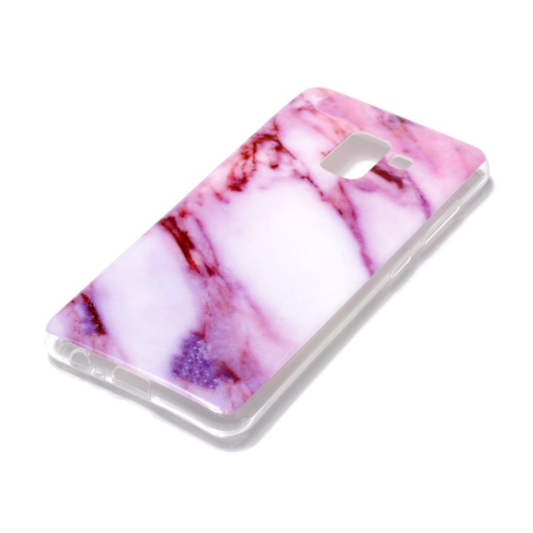 IMD Patterned Soft TPU Case Cover Shell for Samsung Galaxy A8 (2018) - Rose Marble-2