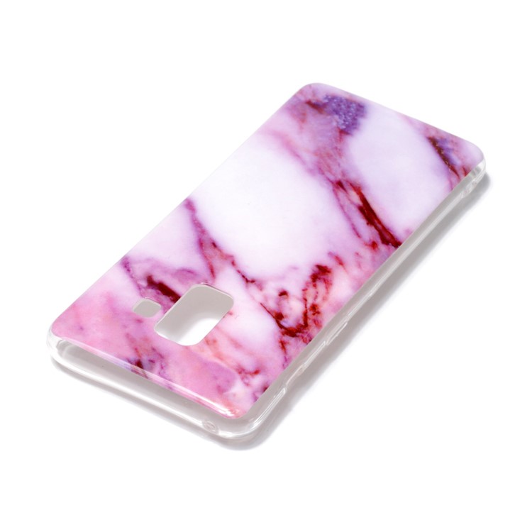 IMD Patterned Soft TPU Case Cover Shell for Samsung Galaxy A8 (2018) - Rose Marble-3