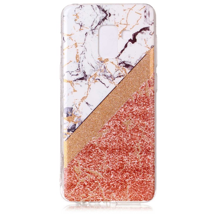 Glittery Powder Marble Pattern IMD TPU Back Cover Shell for Samsung Galaxy A8 (2018) - White / Gold / Rose Gold-3