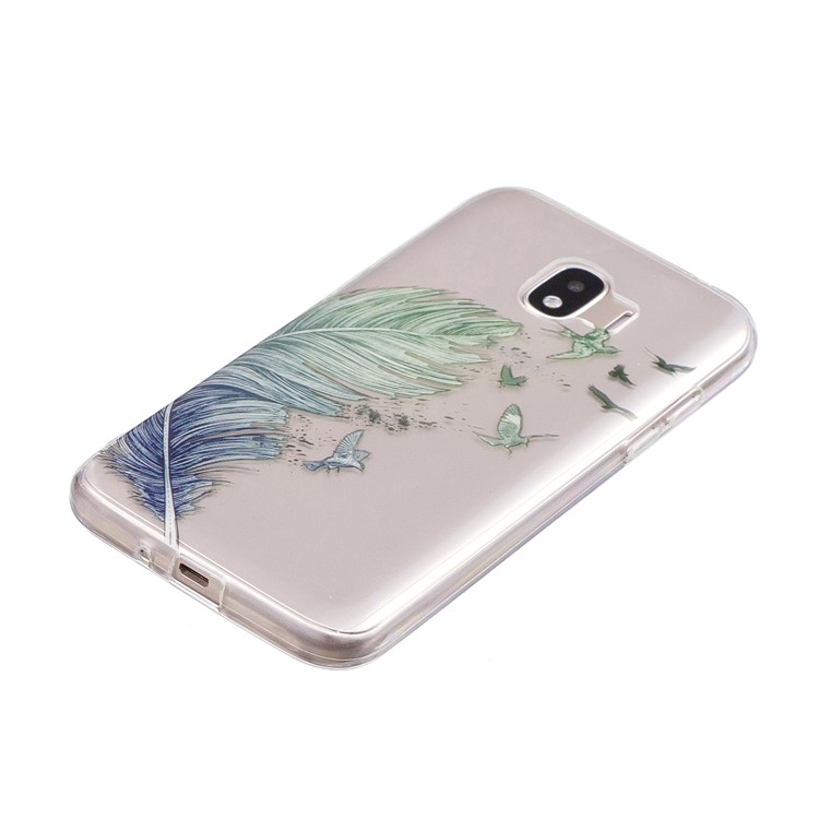 Pattern Printing IMD Soft TPU Mobile Casing Shell for Samsung Galaxy J2 Pro 2018 - Feather-2