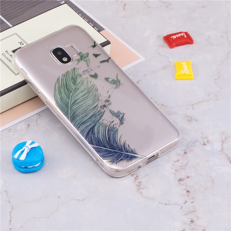 Pattern Printing IMD Soft TPU Mobile Casing Shell for Samsung Galaxy J2 Pro 2018 - Feather-4