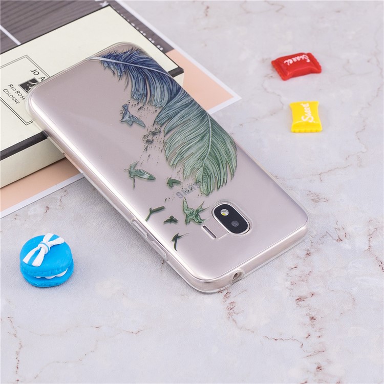Pattern Printing IMD Soft TPU Mobile Casing Shell for Samsung Galaxy J2 Pro 2018 - Feather-5