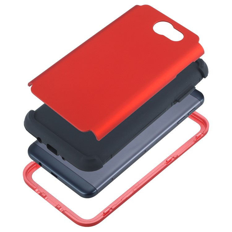 Detachable Shockproof PC + TPU Hybrid Shell Case for Samsung Galaxy J7 Pro (2017) / J7 (2017) EU Version - Red-7