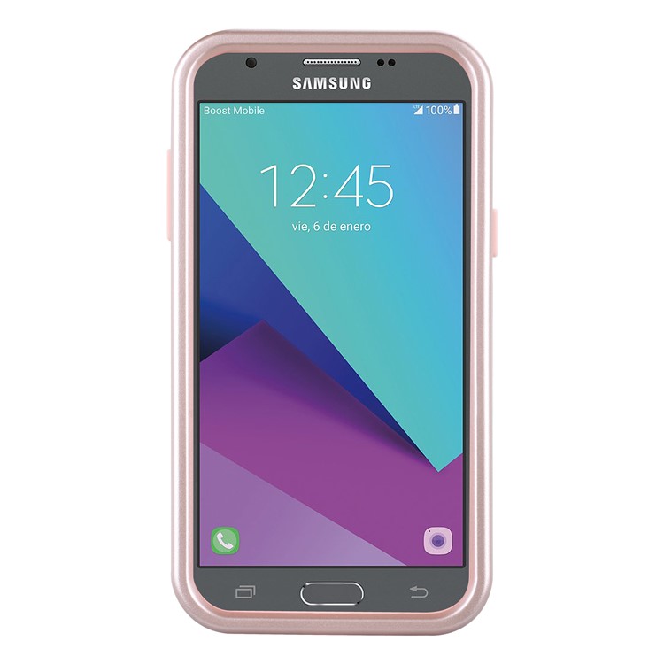 For Samsung Galaxy J3 (2017) EU Version/J3 Pro (2017) Detachable PC + TPU Hybrid Shockproof Protective Cover Accessory - Rose Gold-2