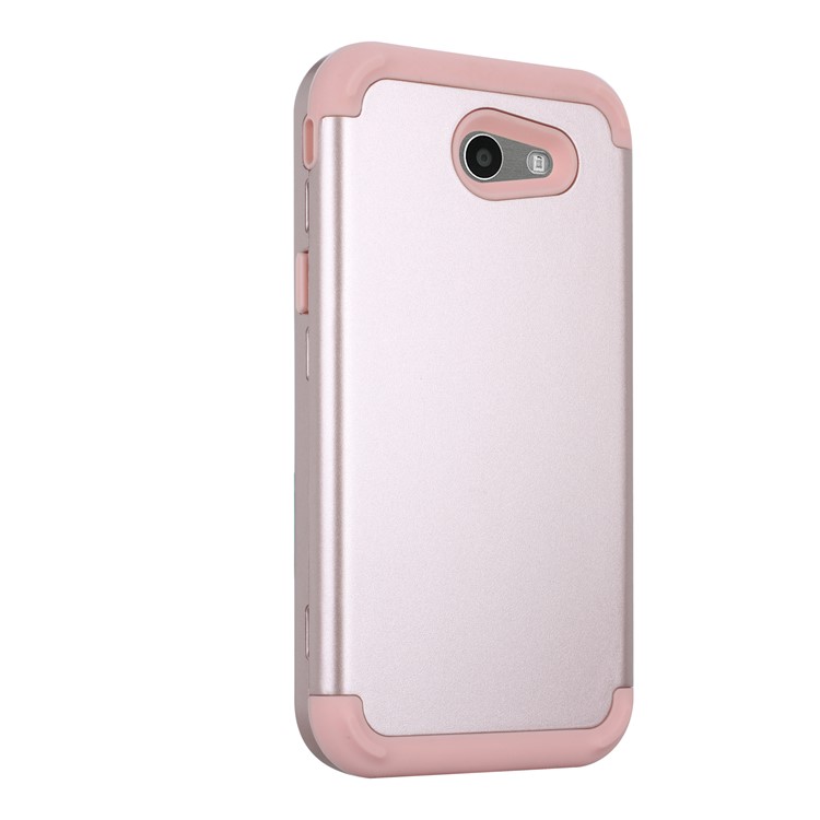 For Samsung Galaxy J3 (2017) EU Version/J3 Pro (2017) Detachable PC + TPU Hybrid Shockproof Protective Cover Accessory - Rose Gold-3