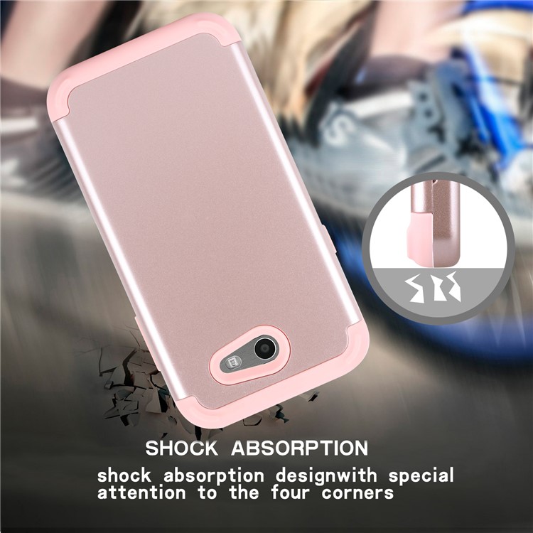 For Samsung Galaxy J3 (2017) EU Version/J3 Pro (2017) Detachable PC + TPU Hybrid Shockproof Protective Cover Accessory - Rose Gold-8