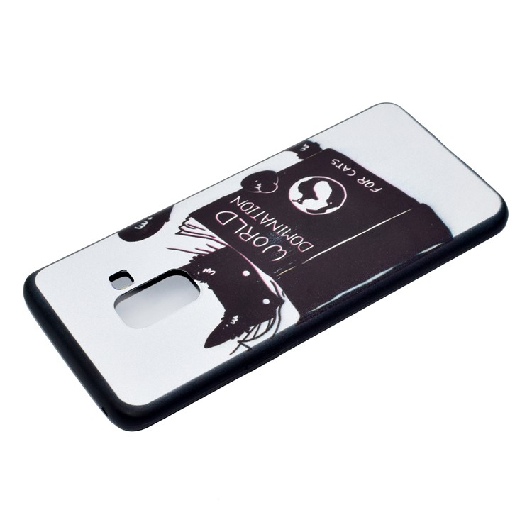 Patterned Printing TPU Soft Case for Samsung Galaxy A8 (2018) - Cat Reading Book-5
