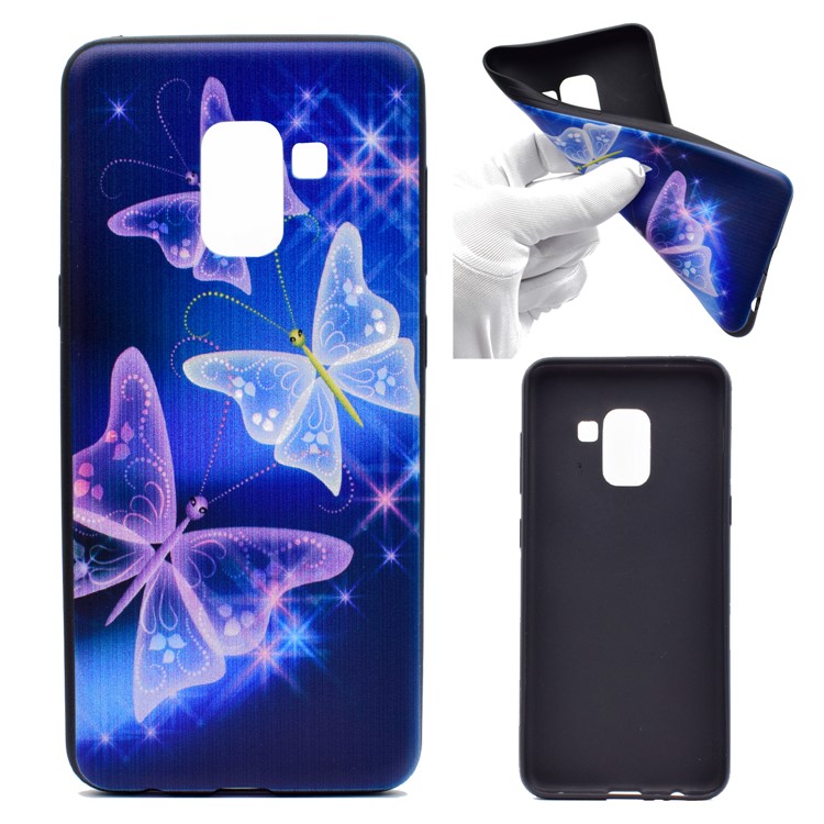 

Patterned Printing TPU Soft Ultra-thin Protective Case for Samsung Galaxy A8 (2018) - Glitter Butterflies