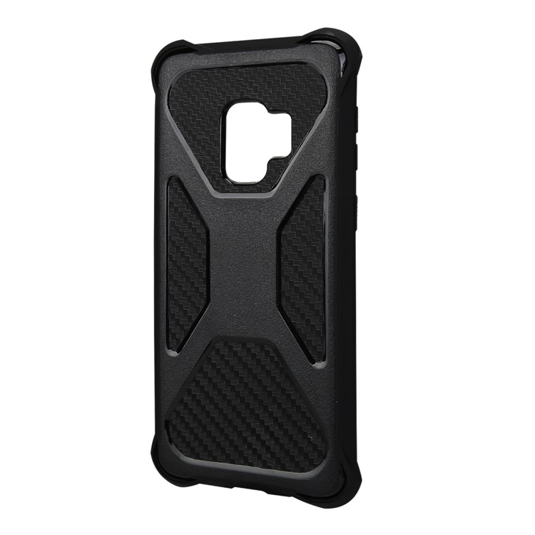 

Текстура Из Углеродного Волокна PC + TPU Для Защиты От Камней Для Samsung Galaxy S9 G960 - Черный, Galaxy S9