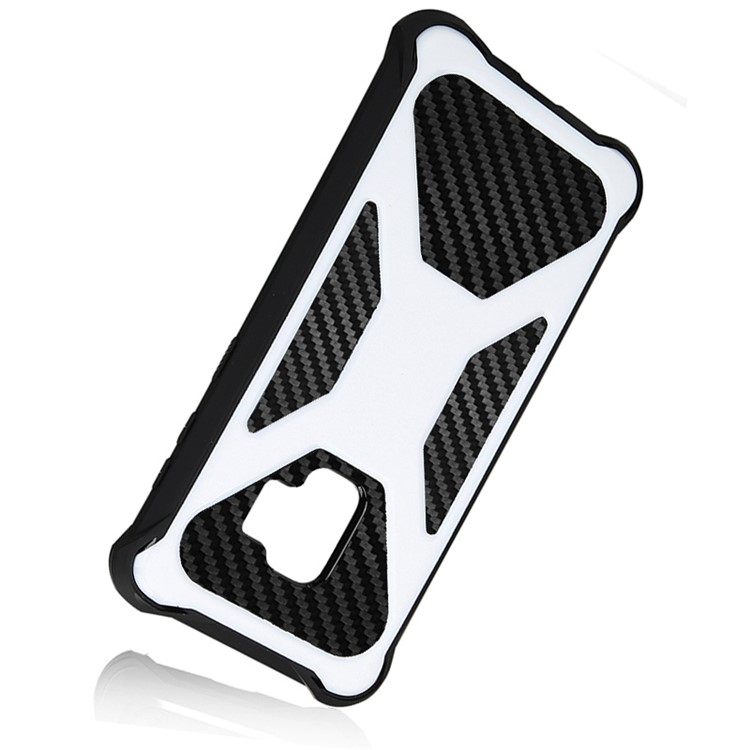 Carbon Fiber Texture PC + TPU Anti-drop Phone Cover for Samsung Galaxy S9 G960 - White-2