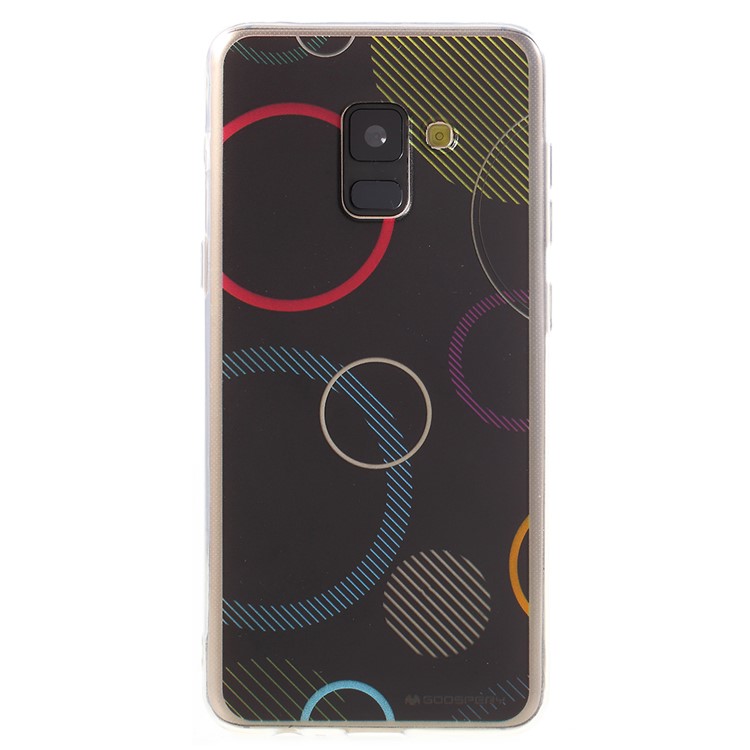 MERCURY GOOSPERY Da Vinci Series Pattern Printing Flexible TPU Jelly Case for Samsung Galaxy A8 (2018) - Black-1