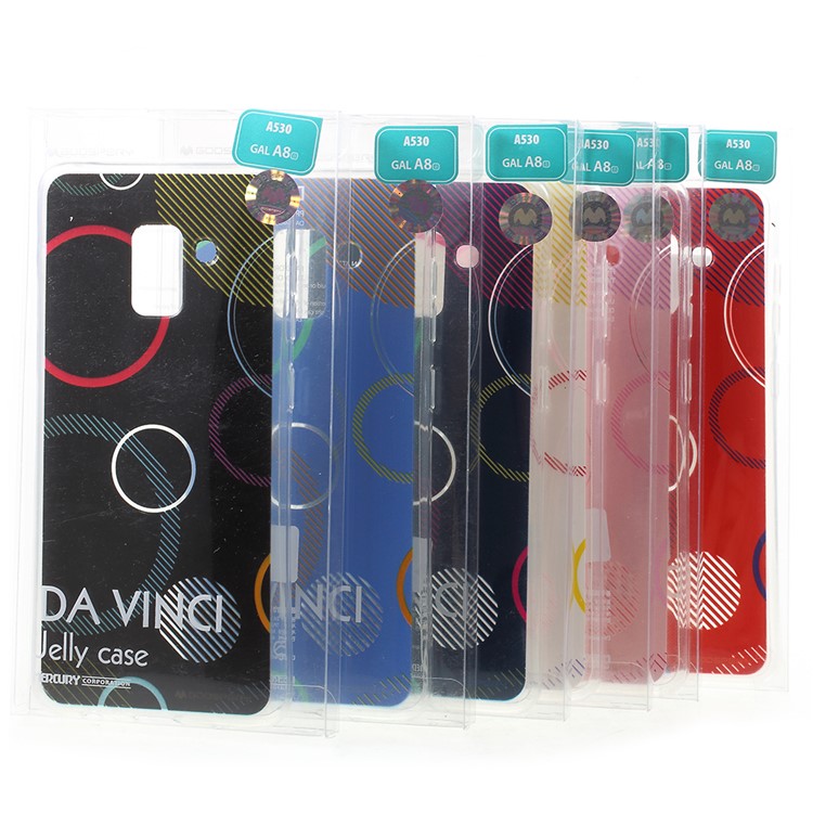 MERCURY GOOSPERY Da Vinci Series Pattern Printing Flexible TPU Jelly Case for Samsung Galaxy A8 (2018) - Black-8