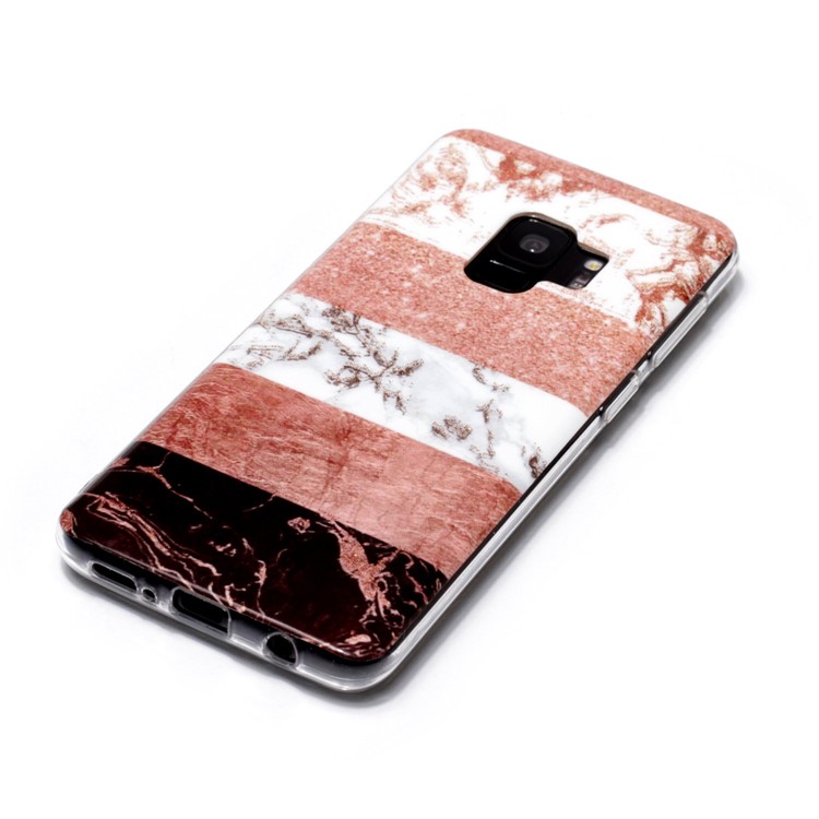 Glittery Powder Marble Pattern IMD TPU Case for Samsung Galaxy S9 SM-G960 - Splicing Color Stripe Pattern-2