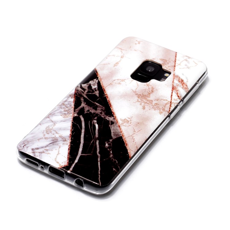 Glittery Powder Marble Pattern IMD TPU Cover for Samsung Galaxy S9 SM-G960 - White and Black Marble Pattern-2