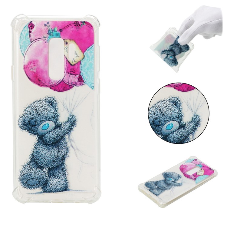 

Pattern Printing TPU Accessory Casing for Samsung Galaxy S9 Plus SM-G965 - Bear and Balloon