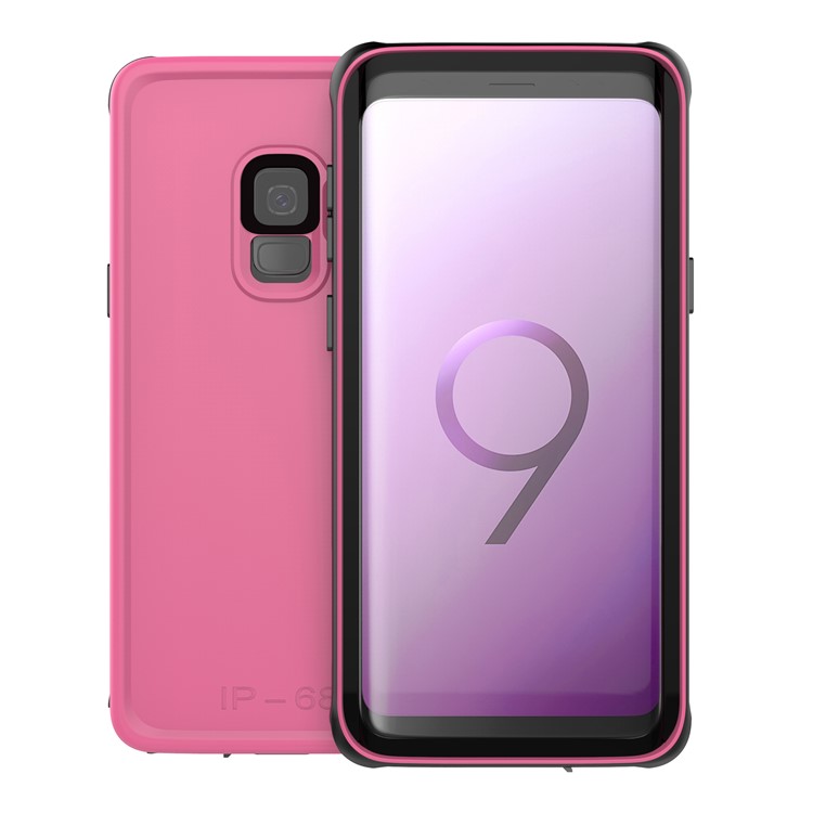 IP68 3M PC Underwater Dirt/Dust/Snow Proof Waterproof Casing for Samsung Galaxy S9 SM-G960 - Rose-1