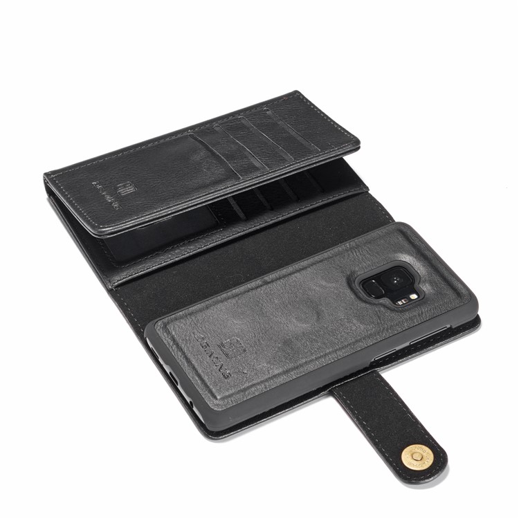 DG. Ming Dividir Bolsa De Couro Multi-slot Com Caixa Traseira Interna Do PC Para Samsung Galaxy S9 G960 - Preto-10