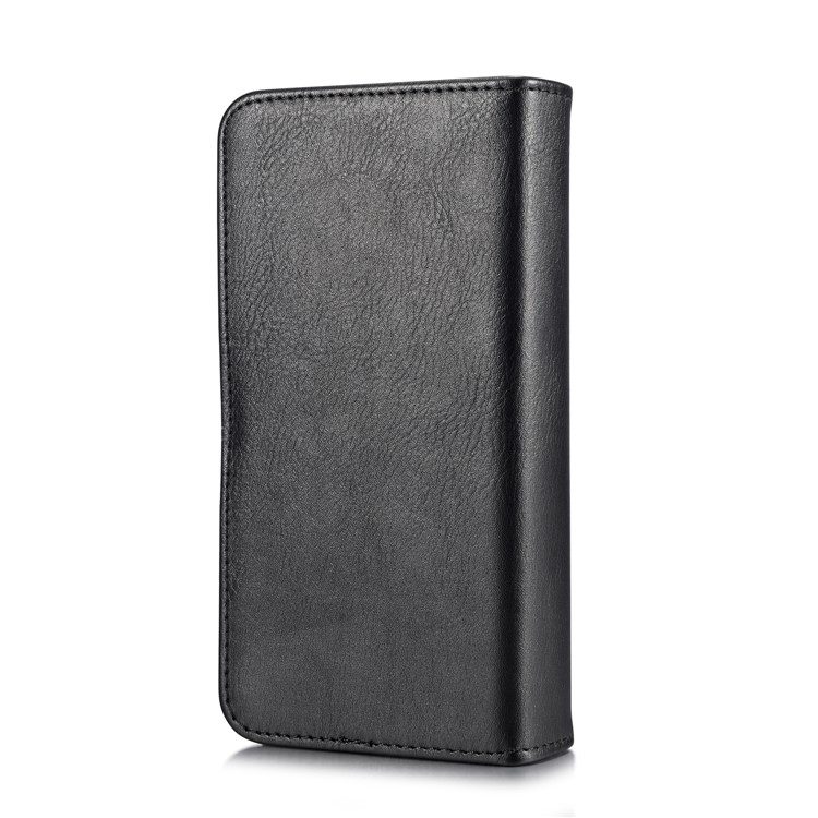DG.MING Split Leather Multi-slot Purse with Inner PC Back Case for Samsung Galaxy S9+ G965 - Black-3