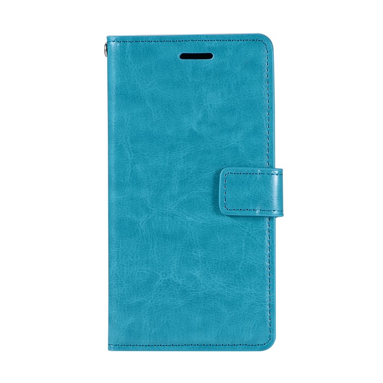 

Crazy Horse Magnetic Stand Wallet Leather Phone Shell for Samsung Galaxy S9 SM-G960 - Blue
