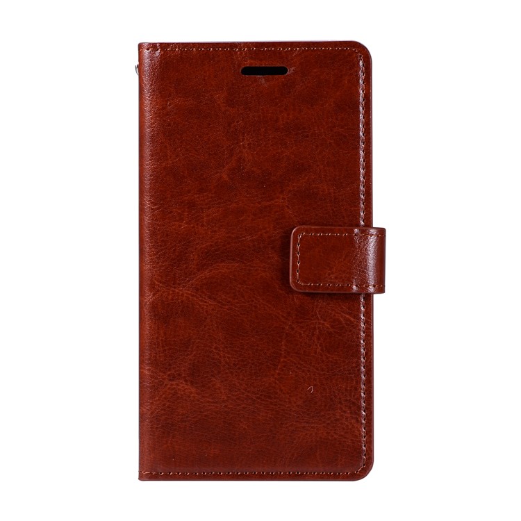 

Crazy Horse Magnetic Stand Wallet Leather Phone Accessory Case for Samsung Galaxy S9 SM-G960 - Brown