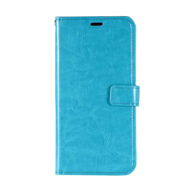 

For Samsung Galaxy S9+ G965 Crazy Horse Texture Flip Leather Wallet Mobile Phone Casing - Blue