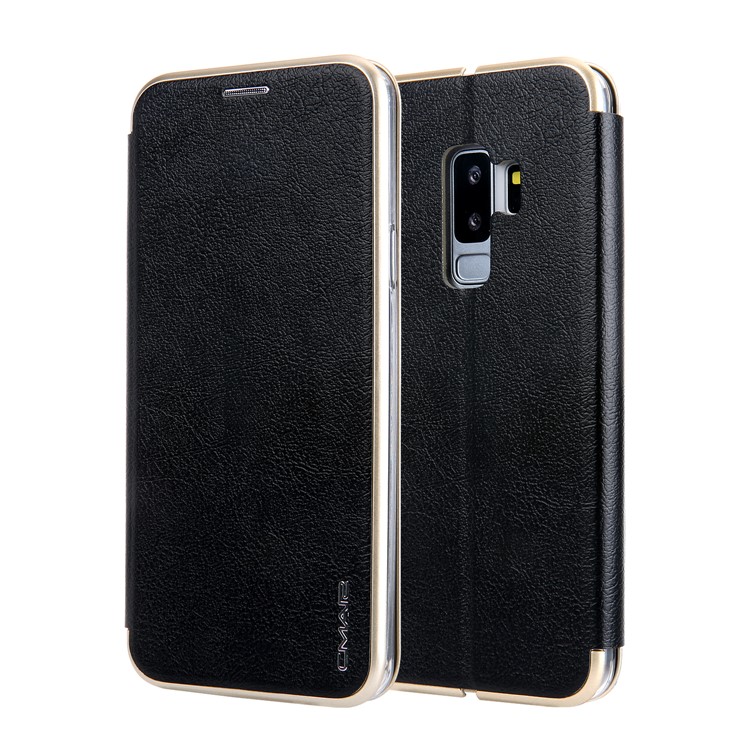 

CMAI2 Sea Shell Style Card Slot Leather Stand Case for Samsung Galaxy S9 Plus SM-G965 - Black