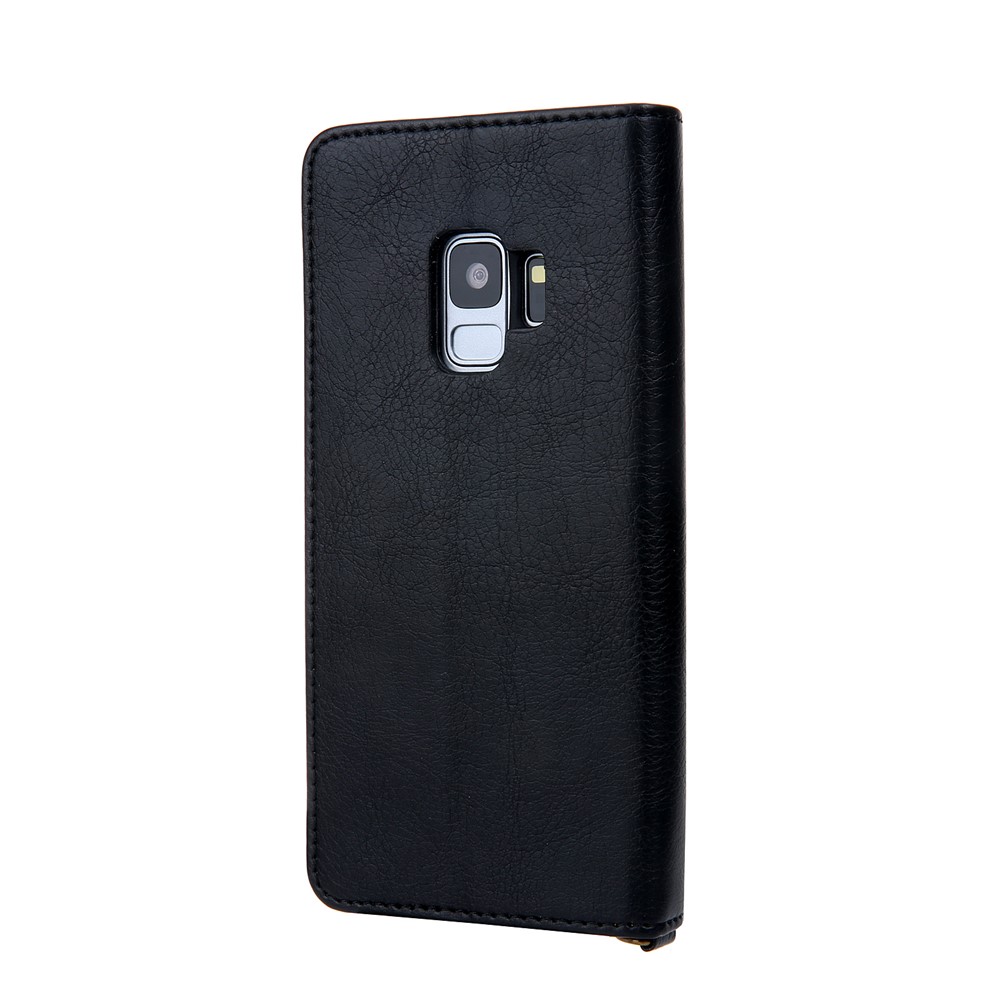 CMAI2 PU en Cuir Plots Slots Mobile Boîtier Pour Samsung Galaxy S9 G960 - le Noir