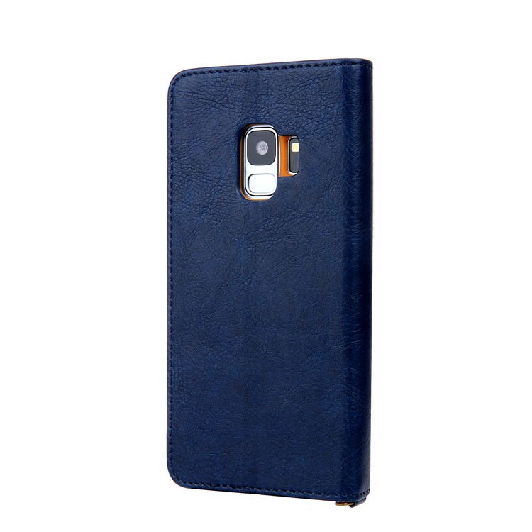 CMAI2 for Samsung Galaxy S9 G960 PU Leather Card Slots Mobile Flip Cover - Dark Blue-2