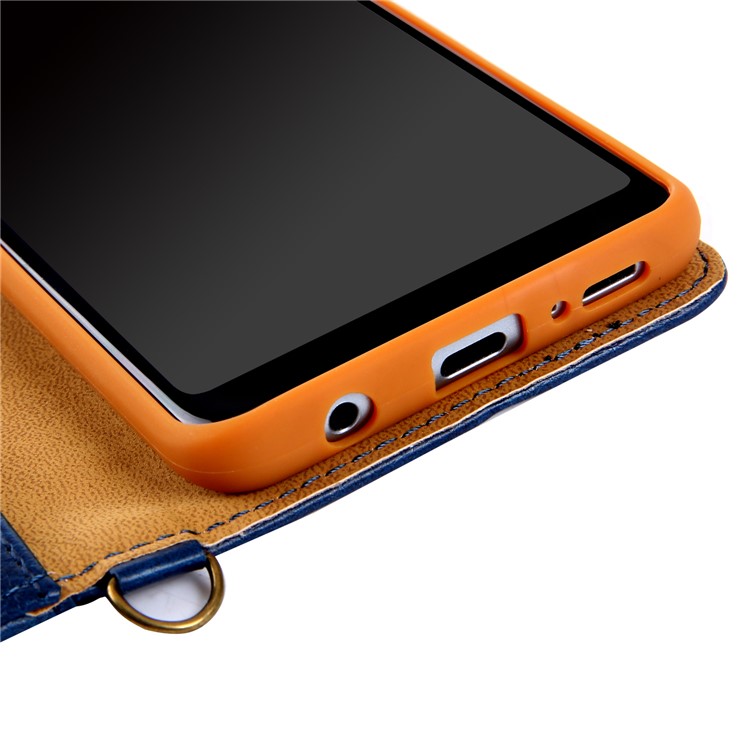 CMAI2 for Samsung Galaxy S9 G960 PU Leather Card Slots Mobile Flip Cover - Dark Blue-6