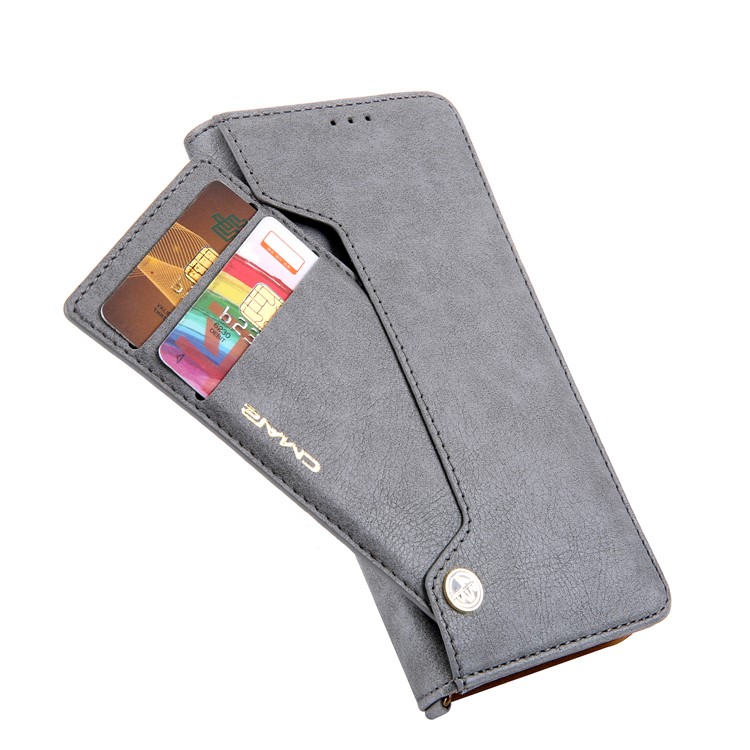CMAI2 PU Leather Flip Stand Protection Cover with Card Slots for Samsung Galaxy S9 Plus G965 - Grey-10