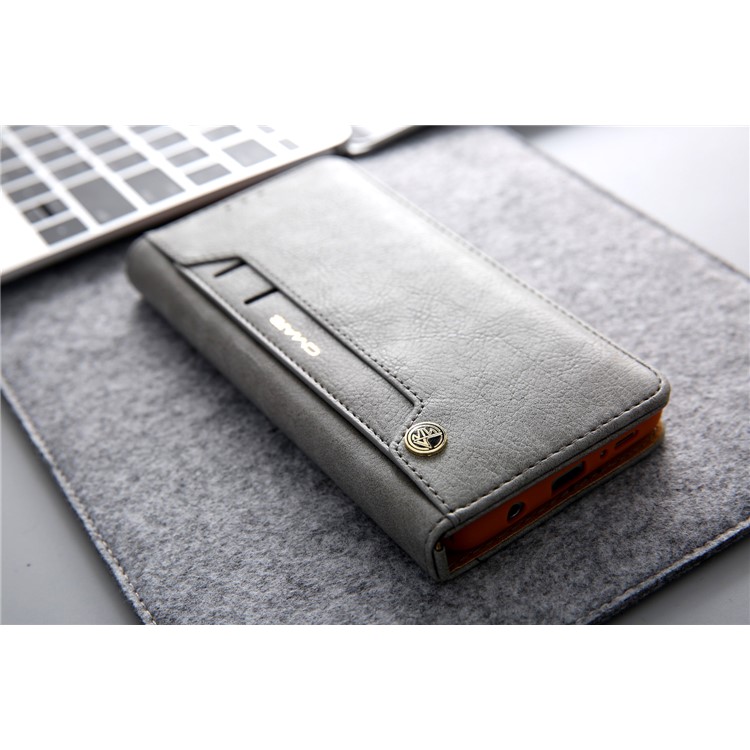 CMAI2 PU Leather Flip Stand Protection Cover with Card Slots for Samsung Galaxy S9 Plus G965 - Grey-18