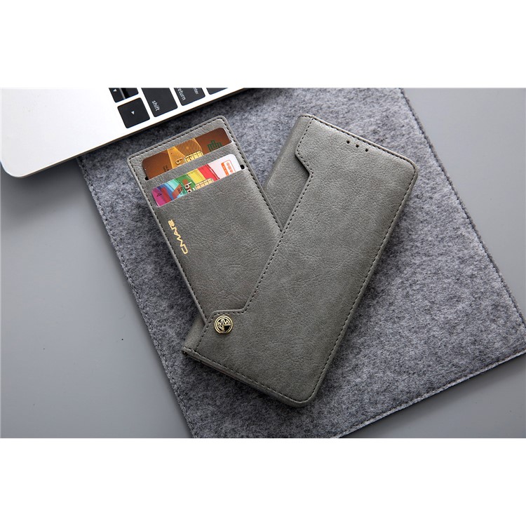 CMAI2 PU Leather Flip Stand Protection Cover with Card Slots for Samsung Galaxy S9 Plus G965 - Grey-20