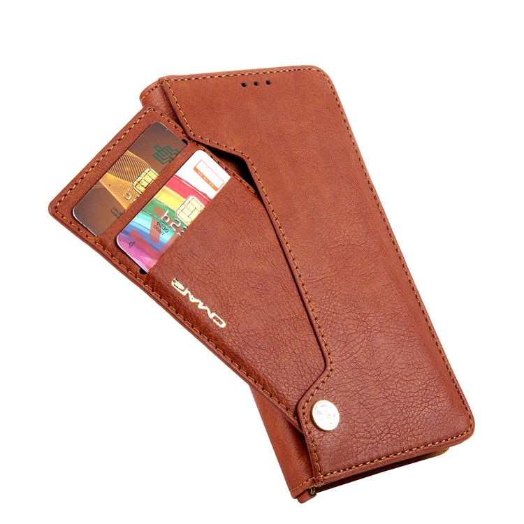 CMAI2 PU Leather Card Slots Folio Cover Accessory with Stand for Samsung Galaxy S9 Plus G965 - Brown-10