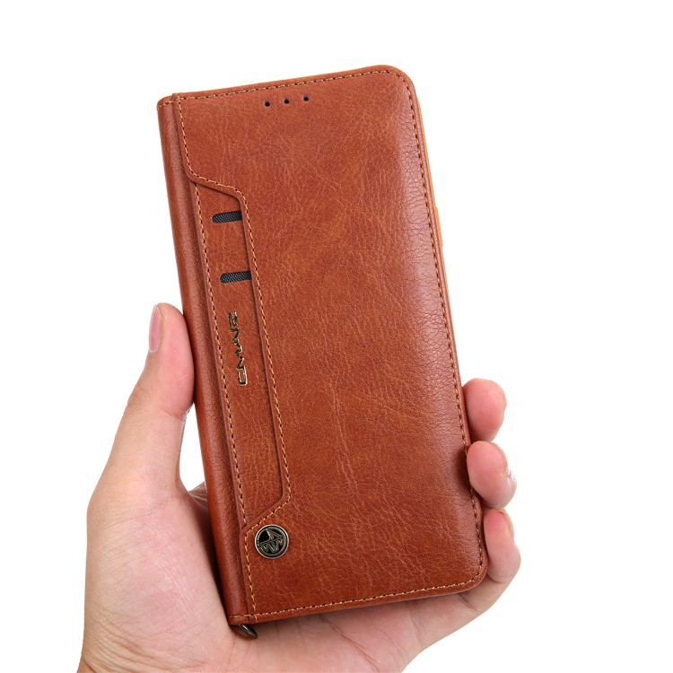 CMAI2 PU Leather Card Slots Folio Cover Accessory with Stand for Samsung Galaxy S9 Plus G965 - Brown-11