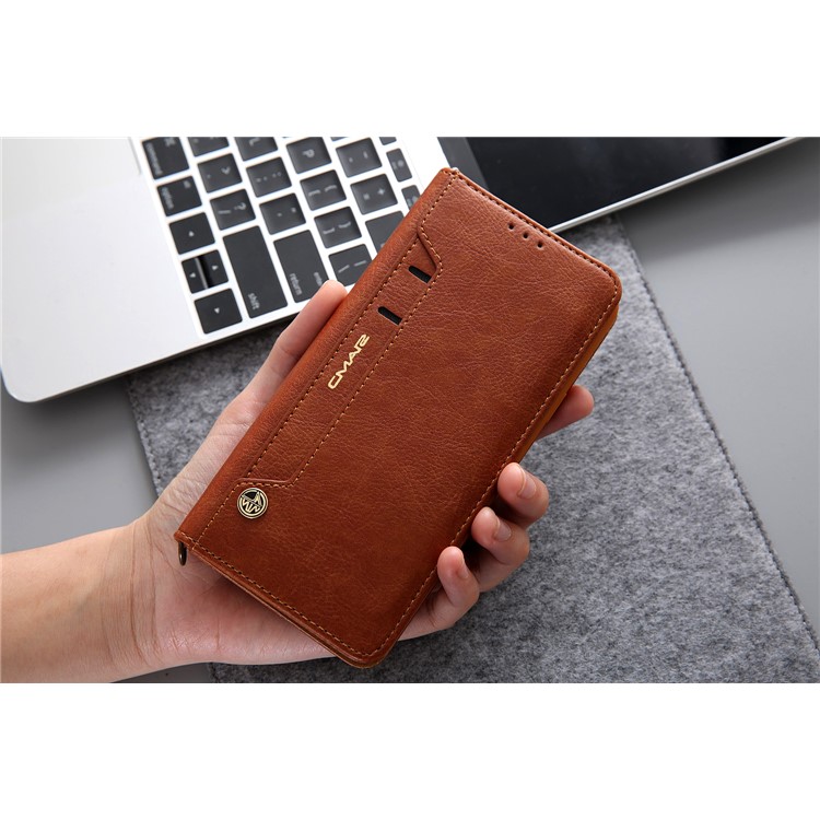 CMAI2 PU Leather Card Slots Folio Cover Accessory with Stand for Samsung Galaxy S9 Plus G965 - Brown-22