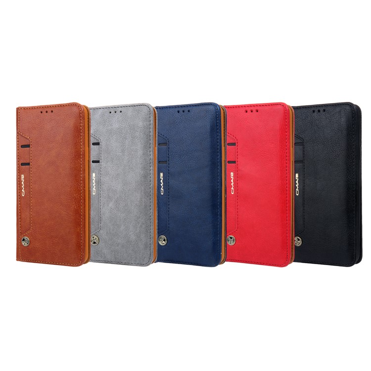 CMAI2 PU Leather Card Slots Folio Cover Accessory with Stand for Samsung Galaxy S9 Plus G965 - Brown-23