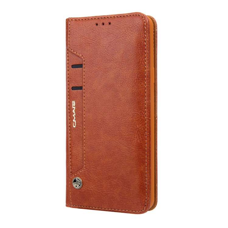 CMAI2 PU Leather Card Slots Folio Cover Accessory with Stand for Samsung Galaxy S9 Plus G965 - Brown-3