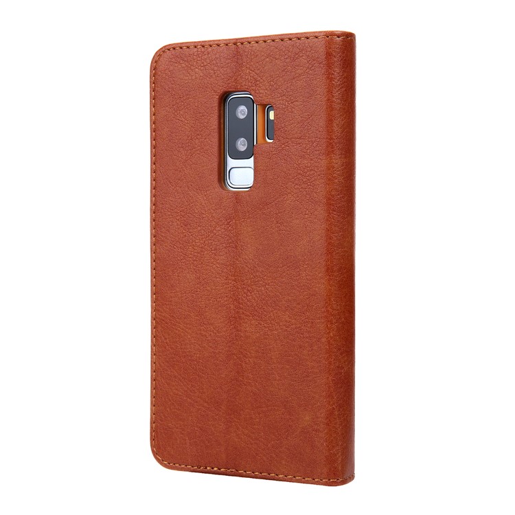 CMAI2 PU Leather Card Slots Folio Cover Accessory with Stand for Samsung Galaxy S9 Plus G965 - Brown-4