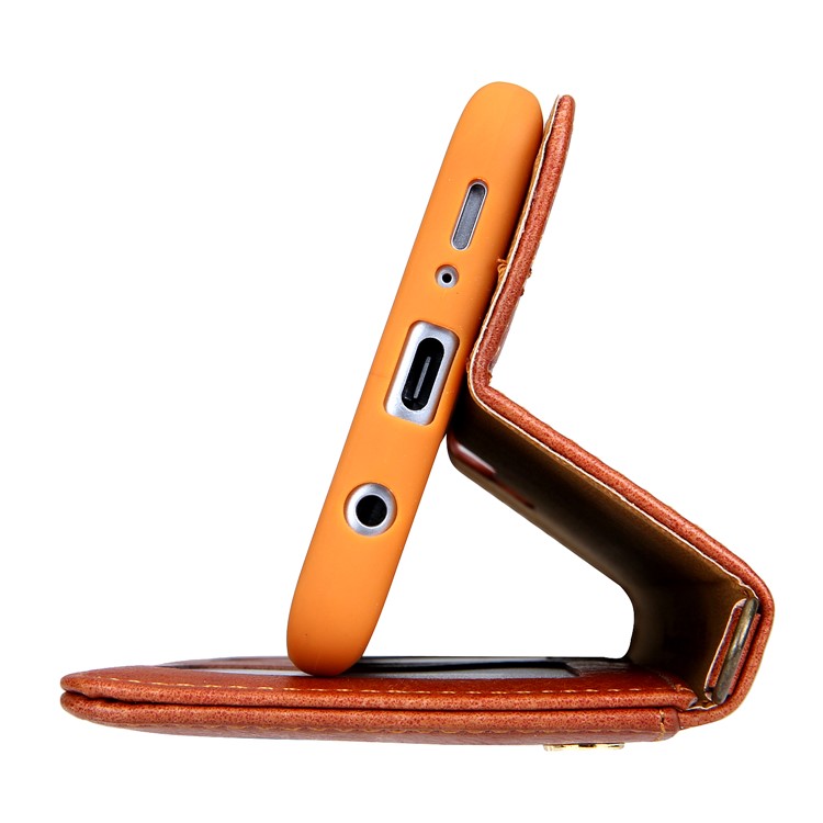 CMAI2 PU Leather Card Slots Folio Cover Accessory with Stand for Samsung Galaxy S9 Plus G965 - Brown-7